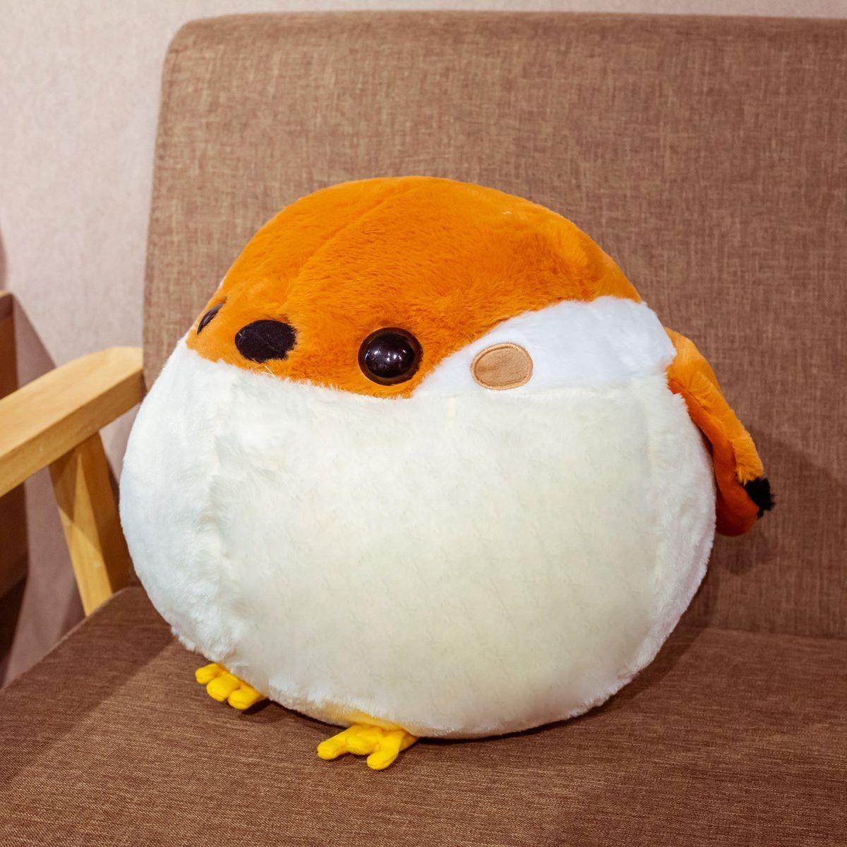 

30/40cm Cute Cartoon Sparrow Tit Plush Toy Lifelike Soft Stuffed Animal Sparrow Bird Doll Sleep Pillow Kids Toys Birthday Gift 30cm помаранчевий