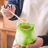Salt And Sugar Cellar Ceramic Cabbage Shaped Lard Jar with Lid Spoon, 350ml Kitchen Sealed Unique Gift Seasoning Container, Multi Purpose Storage Pot