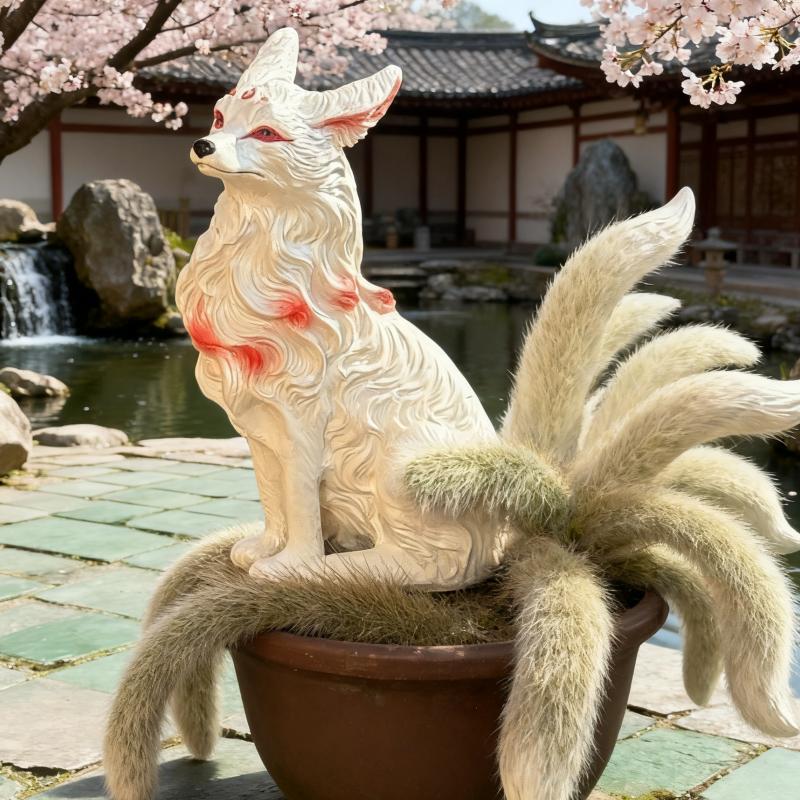 

Цельная фигурка лисы, Декор для суккулентов в виде девятихвостой лисы, Столбик «Обезьяний хвост», Подходит для балкона, Двора, Цветочного горшка, Маленькое животное Л