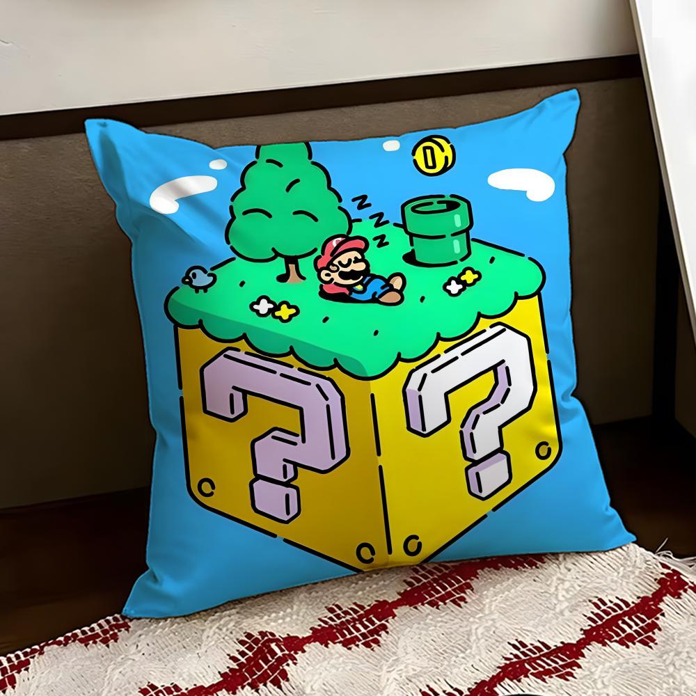 SSuper Cute Style MMarioS Cushion Cover Reversible Soft Durable Pillow Cover Home  Car MultiScene Use for Daily Comfort