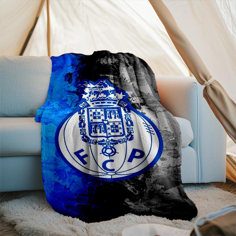 1 Stück FC Porto Design Bedruckte Weiche Flanelldecke Überwurf für Schlafzimmer Wohnzimmer Sofa Camping Reise Fan Geschenke Weihnachtsgeschenke