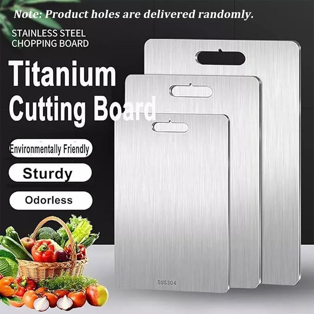 Double-Sided Titanium Cutting Board Food Grade Kitchen Mat, Portable Serving Tray For Meat Vegetable Cheese Preparation Supplies
