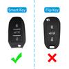 Slim Car Key Fob Case Cover Chain For Peugeot 208 308 508 2008 3008 5008 Citroen C4 C3 C5 Aircross DS3 DS7 DS9 Black Transparent