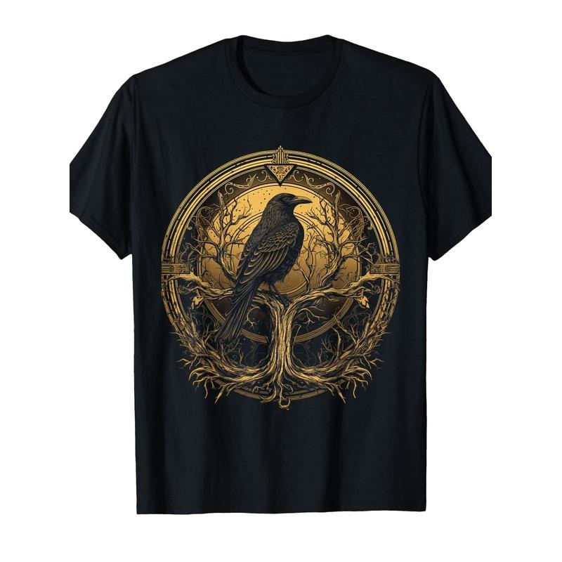 Odin'S Raven Celtic Viking Valhalla Pagan Unisex Adult T-Shirt