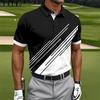 Simple Irregular Lines Graphic Polo Shirts For Men Fashion Summer Short Sleeve  Printed Golf Polo Loose Breathable Lapel Tees
