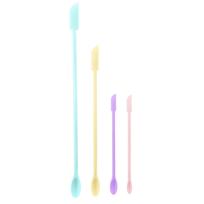 4 Mini Spatula Silicone Makeup Spatula Thin Spatula Set for Skinny Openings Tiny Scraper for Jar,Kitchen Bottle,Cosmetic