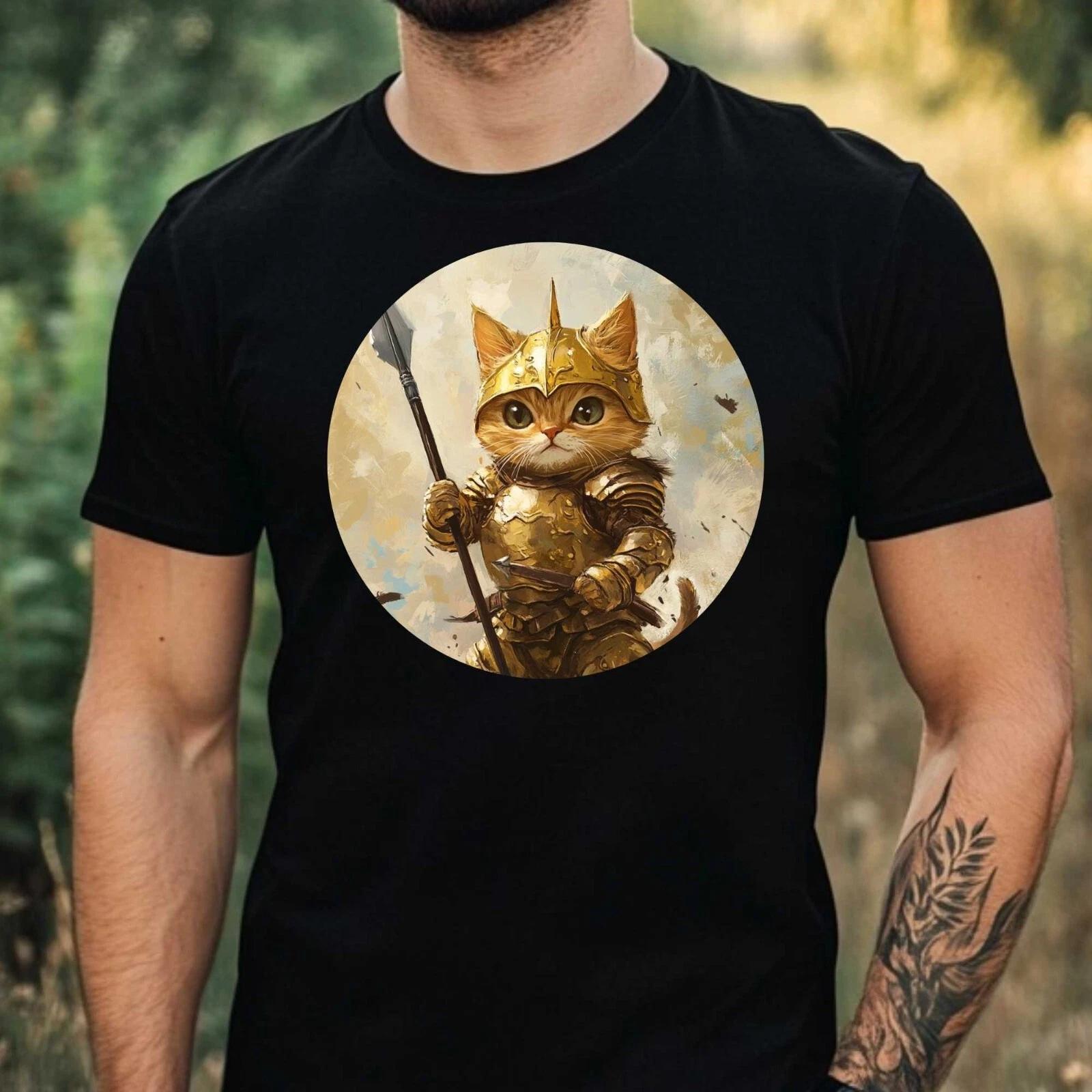 T-Shirt Herren Katzen Krieger Motiv Baumwolle Größe XS bis 5XL XXL