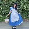 Alice In Wonderland Halloween Cosplay Dress Lolita Maid Outfit Short Sleeve Sweet Princess Costume Blue Set