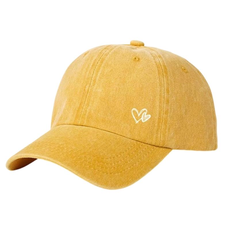 Adjustable Ponytail Baseball Cap with Double Heart Accent, Sun Hat for Daily Wear, Walks, and Casual Travel Time