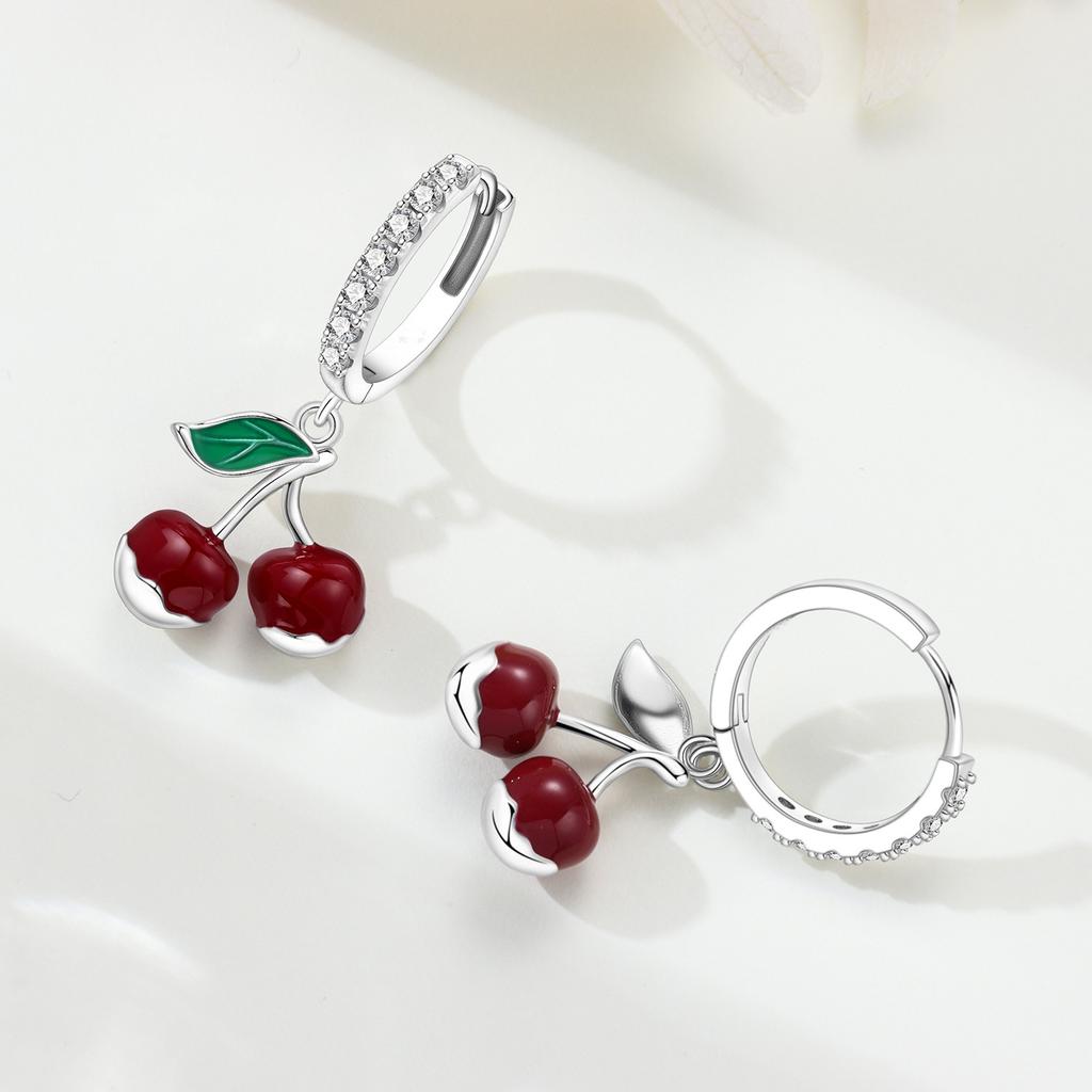 Fashion Copper Silver Plated Drop Earrings Women's Colorful Love Heart Zircon Earrings Fine Jewelry for Wedding Engagement Party
