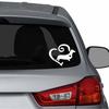 Dachshund Love Heart Car Sticker PET Adhesive Vehicle Removable Decor Decal