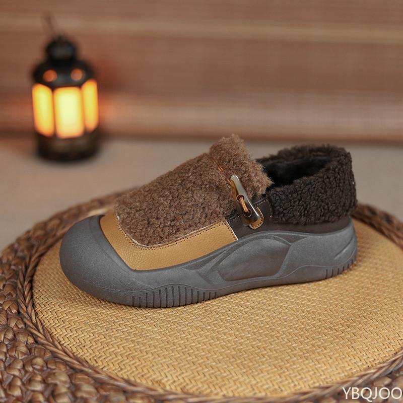 Winter Artificial Velvet Cotton Women'S Shoes Plush Casual Warm New Thick Sole Flat Bottom Versatile Vulcanized Shoes Matching
