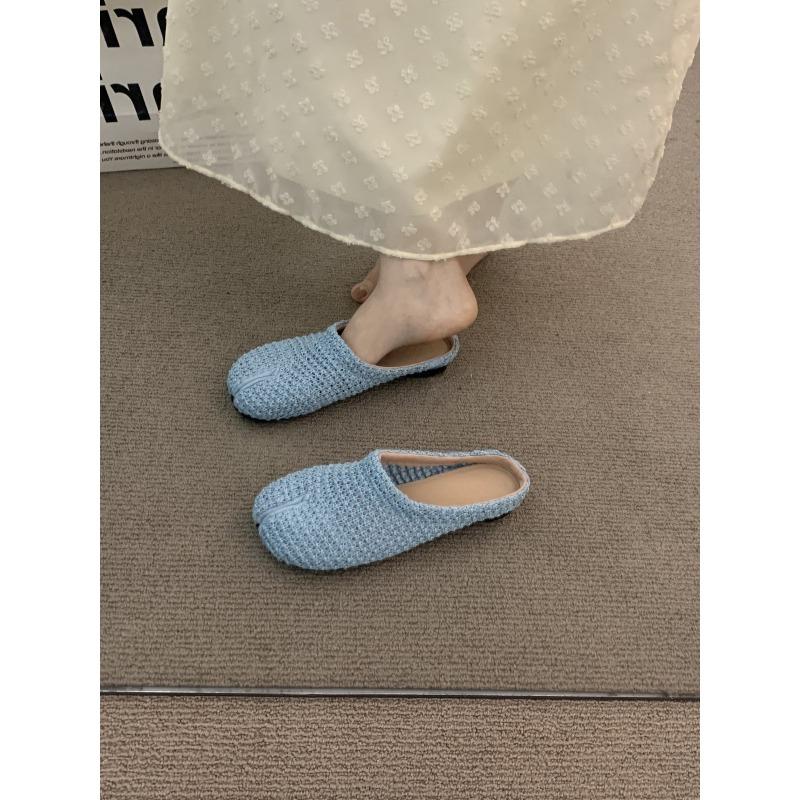 Breathable Woven Toe Caps Half-slipper Shoes Single Shoes Versatile Shoes Flat Shoes
