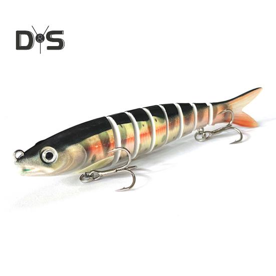 13.5CM/19G Multi-Jointed Fishing Lure with Hooks Slow Sinking 8-Section Swimbait Bionic Hard Artificial Bait Freshwater Saltwater Fishing Accessories