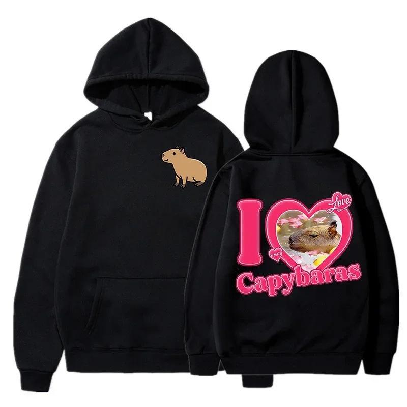 Capybara Fashion Hoodie Women Men Harajuku Autumn Winter Fleece Streetwear Pullovers Capibar