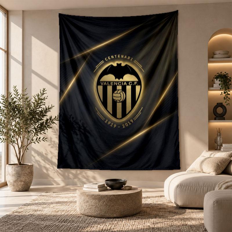 Decorative Tapestry,Valencia FC Printed Wall Art, Lightweight Wall Hanging For Bedroom Background