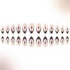 24pcs Short Almond Press On Nail Artificial Nail Glitters Star Designs French Tip Stick on Nail for a Stylish Look