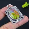 Natürlicher Regenbogen Sonnenquarz Handgefertigt 925 Sterlingsilber Anhänger 2,09" K6R73