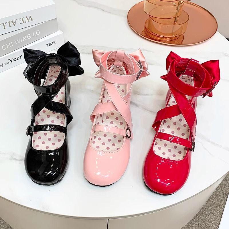 Pink High Heels Original Genuine Lolita Lolita Cute Thick Heel Soft Girl Small Leather Shoes Lo Genuine Student
