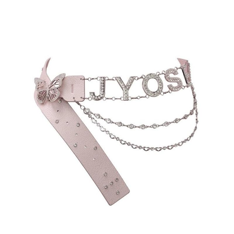 Personalised Y2K Letter  Belt Chain  Butterfly Decoration Belt All-Match Pu Leather Belts Chain