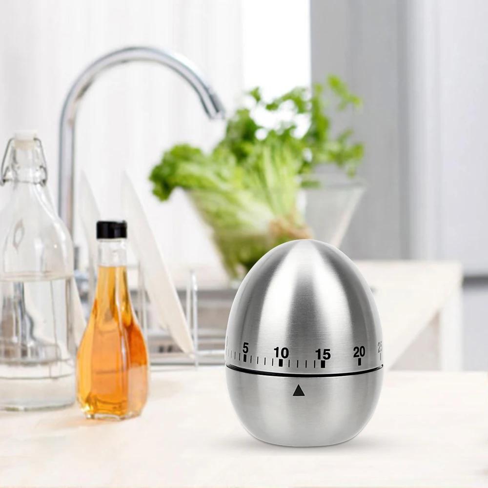 Cooking Tools Kitchen Timer Stainless Steel Egg 60 Minutes Mechanical Alarm Time Clock Counting cute kitchen  egg timer