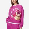 Li-Ning X Pixar Toy Story Series Womens Plush Warm Loose Pullover Sweatshirt Women Tops Magenta AWDSF34-1