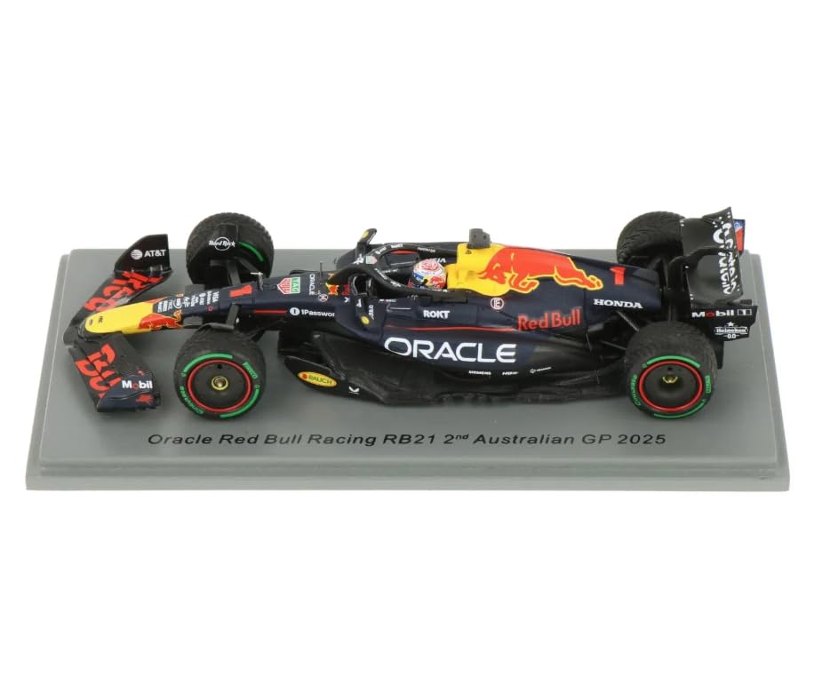 Spark 1/43 Oracle Red Bull Racing RB21 2025 F1 Australian Grand Prix 2nd Place #1 M. Verstappen Completed Model with Sponsor Logos