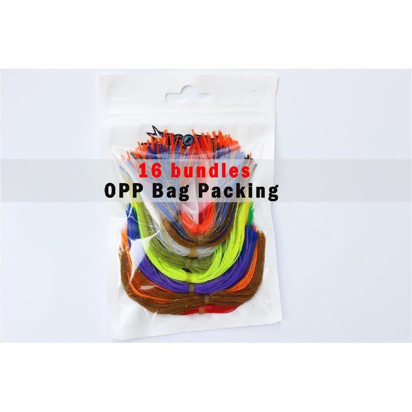 16 Bundles 13cm 5inch Silicone Skirts Plain Color Pearl Flake DIY Spinner Bait Squid Rubber Thread Fly Tying Materials
