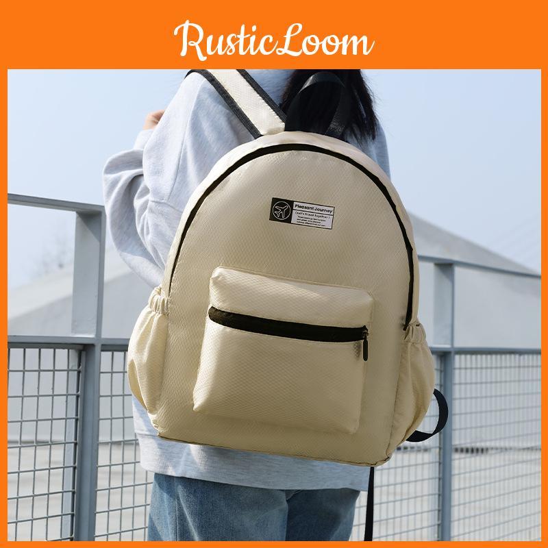 Monochrome Simple Lightweight Leisure Foldable Backpack For Hiking Sports And