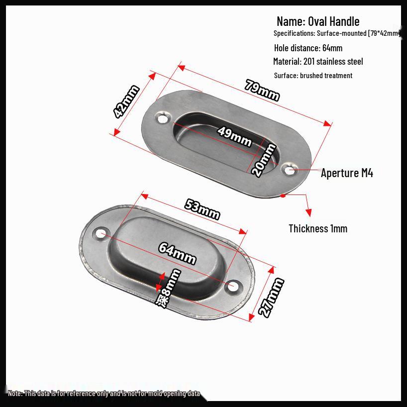 Stainless Steel Recessed Sliding Door Handle