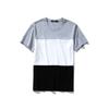 Men's Round Neck T-Shirt Short Sleeve 2023 Summer Trendy Striped Color-Block Half-Sleeve Base Shirt Top 20018