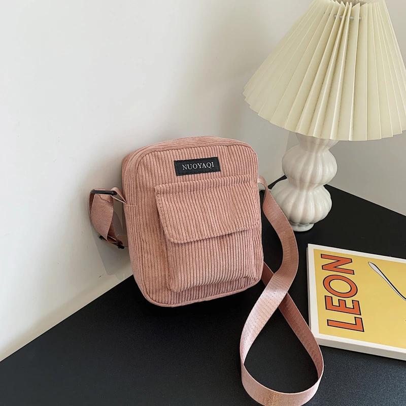Fashion Women Corduroy Crossbody Messenger Bag Shoulder Bags Ladies Casual Handbag for Women