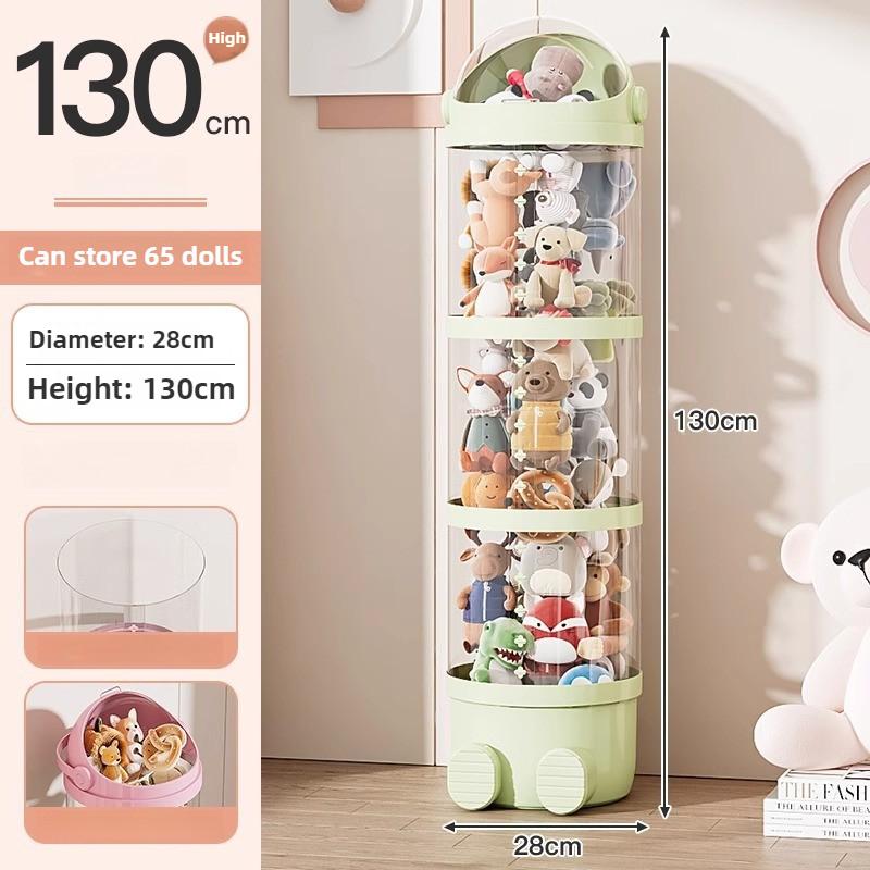 Toy Storage Tube Doll Organizer Bucket Large Transparent Organizing Cylinder Multifunctional Luxury Plastic Organization Boxes