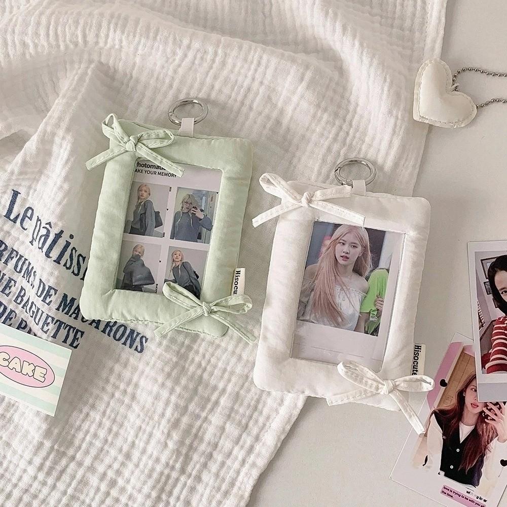 Bowknot Photo Photocard Frame with Keychain Idol Card Display Protector  Card Decor
