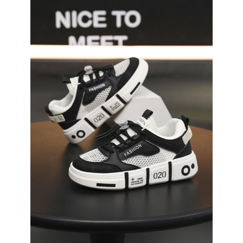 

Children s shoes 2025 summer boys single mesh breathable casual board shoes medium and large children non-slip small white sports shoes tide 44
