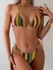 Women's Floral Halter Bikini Swimsuit - High-End European & American Resort Wear