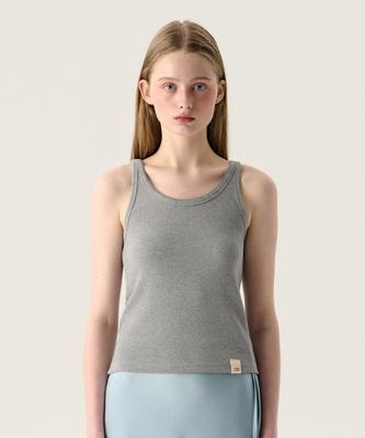 Tudument Ribbed Cotton Sleeveless Melange Gray
