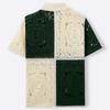 Men's Casual Knitted Short Sleeve Shirts Button Down Crochet Hollow Out Shirt Top Summer Vacation Vintage Knit Golf Beach Collared Shirts Tops for Men