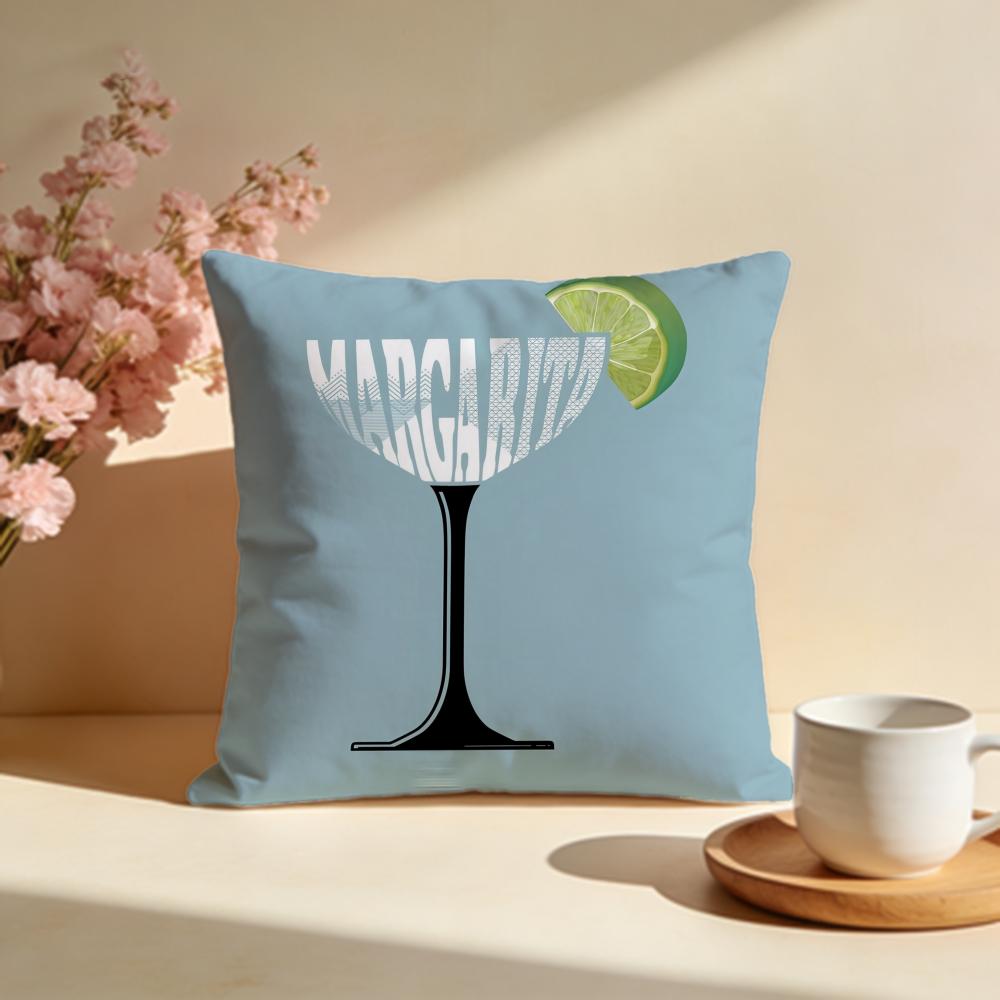 Hot MMargarita Cocktail Arted Cushion Cover Stylish Washable Pillow Cover Ideal for Couch Bedroom Car Decoration