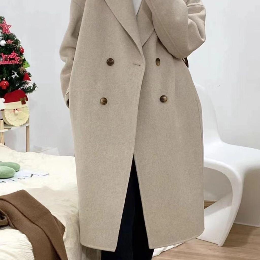 2025 Trendy Wool Long Overcoat - Figure-Flattering and Lightweight for Autumn/Winter