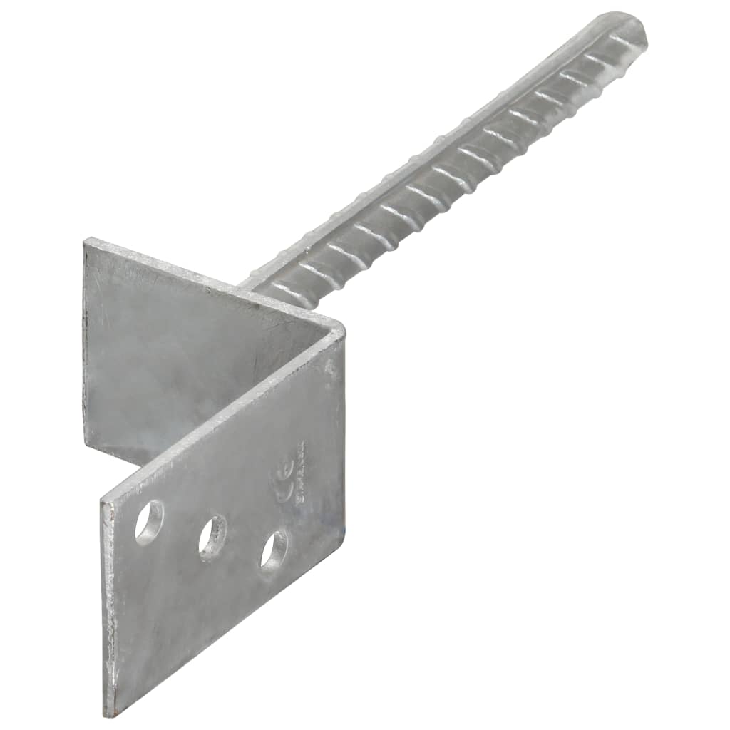 Vidaxl Post Anchors, 12 Pcs., Silver, 8X6X30 Cm, Steel