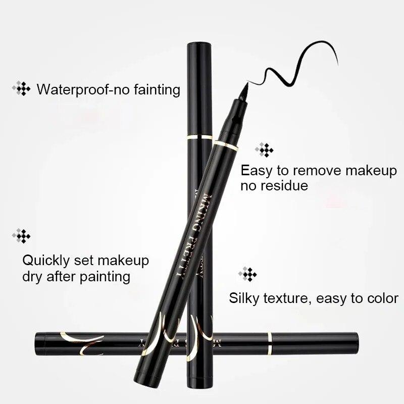 Black Liquid Eyeliner Pencil Eyeliner Stamp Long Lasting Quick-drying Waterproof Anti-sweat No Blooming Eye Liner Pen Cosmetics