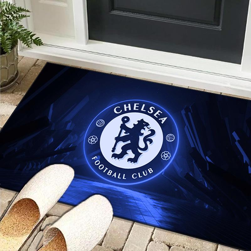 1PC Rug Blue Chelsea Football Club Logo Carpet, Chair Rug,Area Rug for Office Bedroom Living Rooms Bedroom, Doormat Decor Christmas Fan Gifts