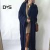 Spring Autumn Women Loose Fit Long Sweater Coat Long Sleeve Solid Color Ankle Length Open Front Knitting Cardigan Outwear