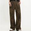 Damen Leopardenhose Denim Gerade Locker Trend Leoparden Freizeithose