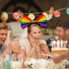 Beautiful Rainbow Bowknot Hair Hoop Fabric Art Party Head Hoop Rainbow Bow Headband  Birthday