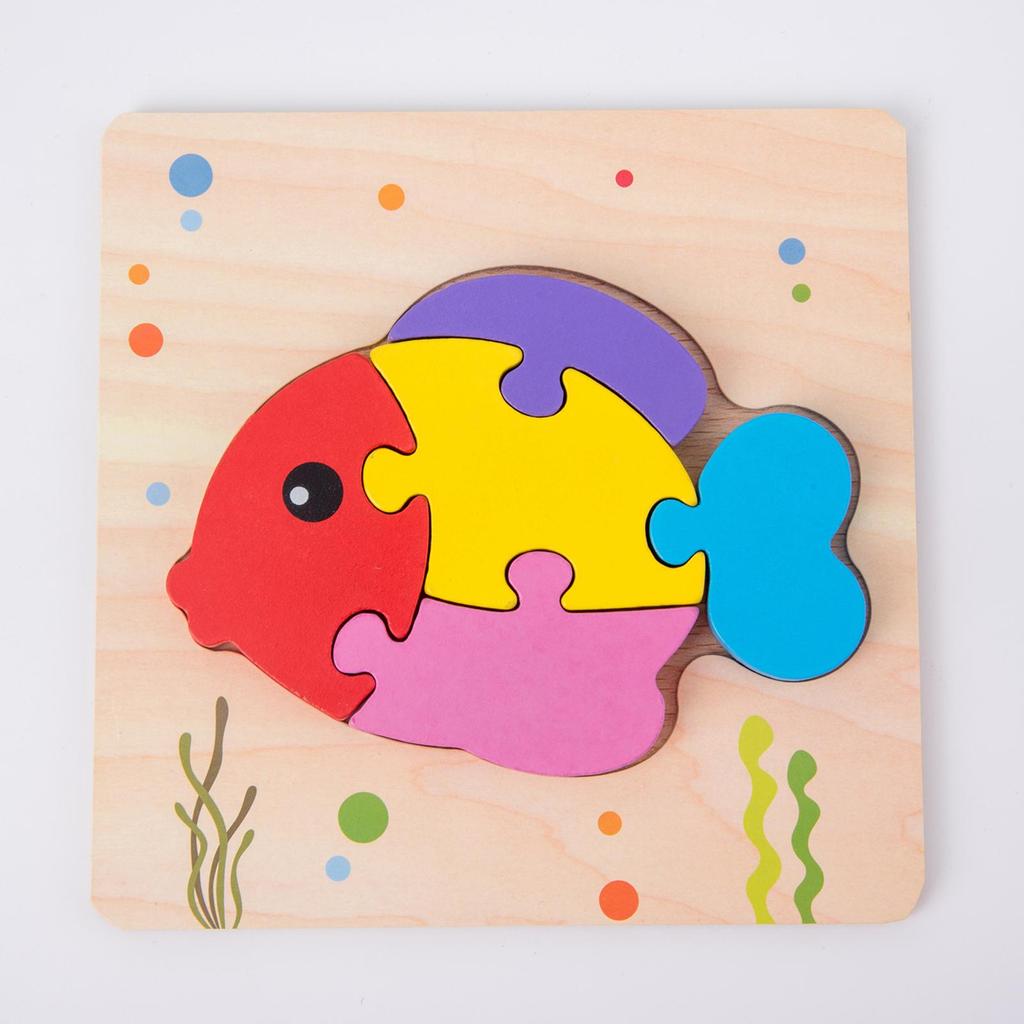 Toddler Baby Wooden Jigsaw Puzzles for Toddlers Kids Early Education Toys, Shape Color Recognition