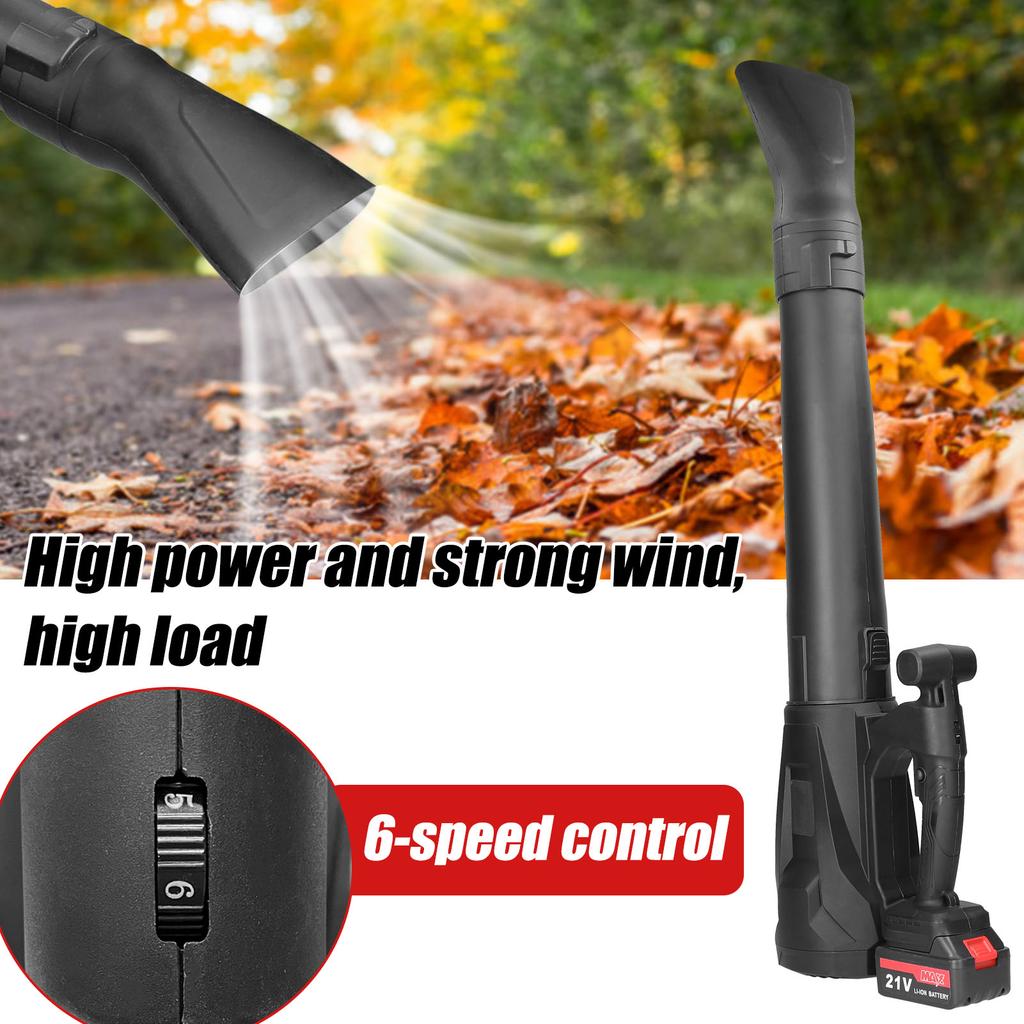 High Power Electric Blower Strong Wind Leaves Blower Dust Removal Fan Handheld Lithium Battery Rechargeable Home Snow