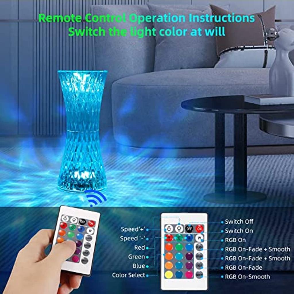 Lampada da tavolo senza fili, lampada da comodino touch dimmerabile, 3