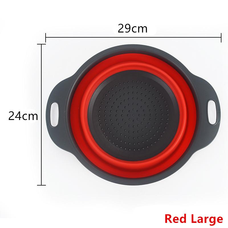Silicone Drainage Basket Fruit and Vegetable Cleaning Fine Basket Foldable Filter Water Filter Foldable Drainage Kitchen Storage Tool for Home